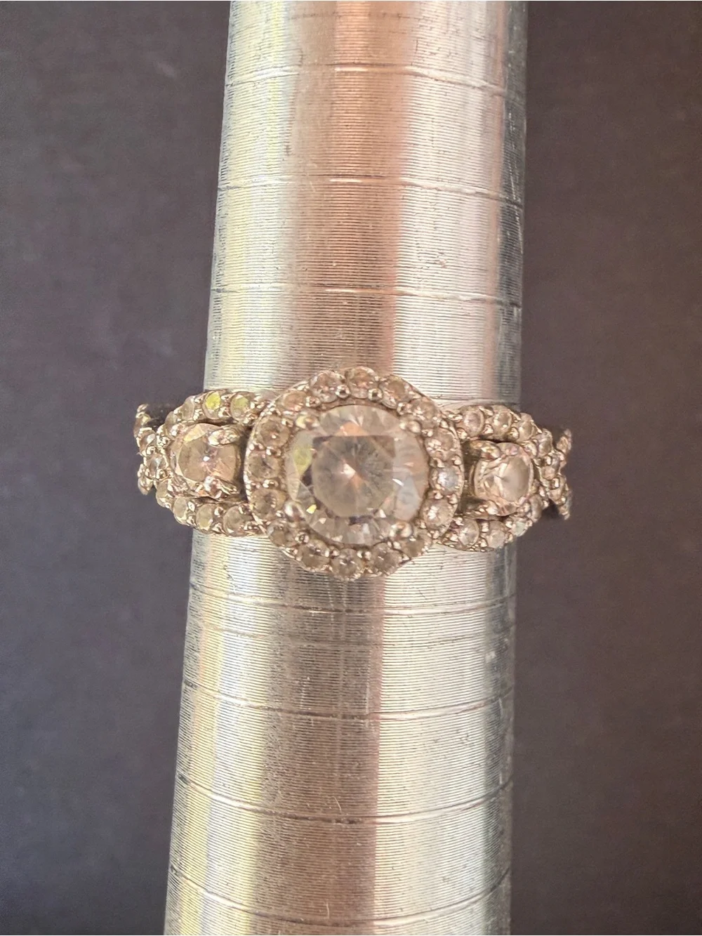 White Gold Clear, Gemstone 8kt gold VTG Ring Sz7.5